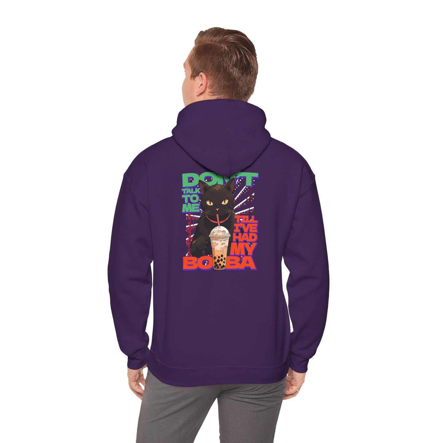 Copy of Don't Talk To Me Till I've Had My BOBA【English】Unisex Heavy Blend™ Hooded Sweatshirt