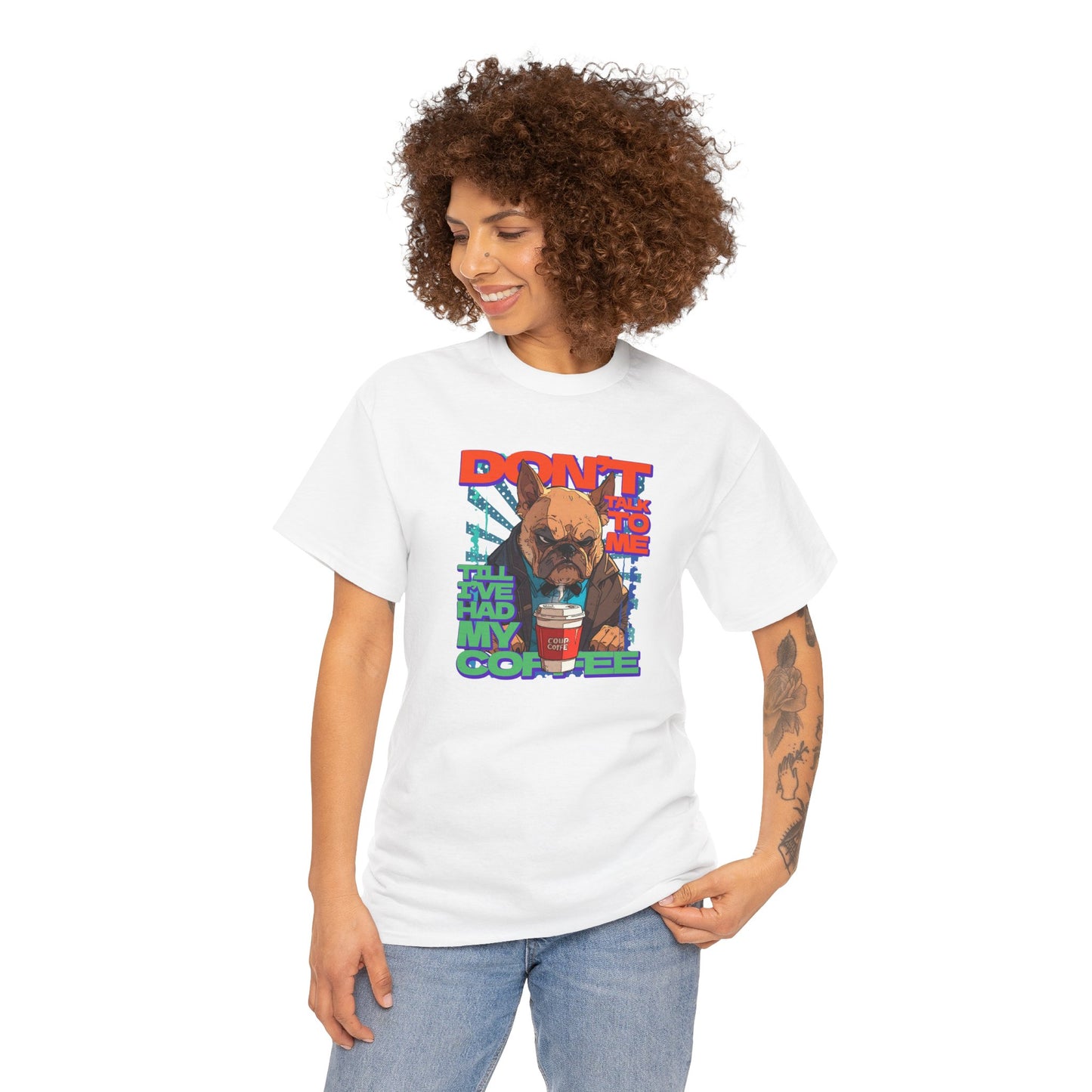 Copy of Don't Talk To Me Till I've Had My COFFEE【English】Unisex Heavy Cotton Tee