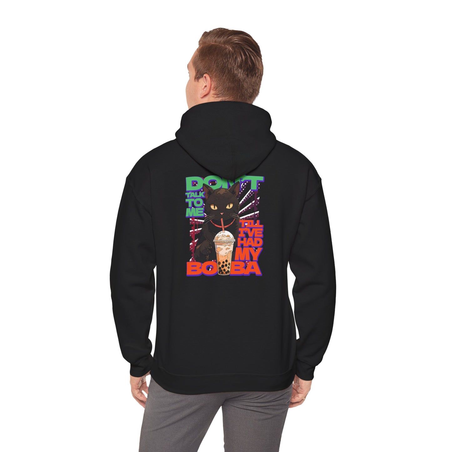 Copy of Don't Talk To Me Till I've Had My BOBA【English】Unisex Heavy Blend™ Hooded Sweatshirt