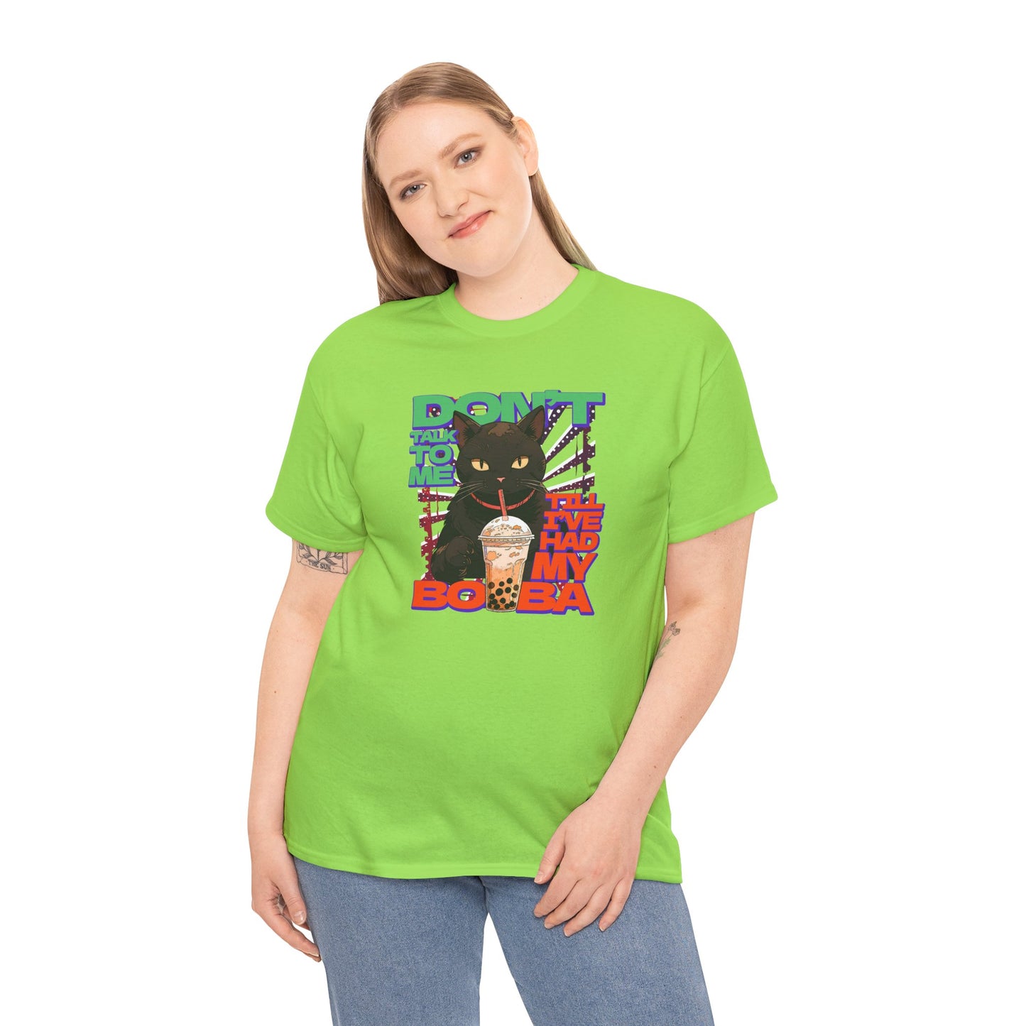 Copy of Don't Talk To Me Till I've Had My BOBA【English】Unisex Heavy Cotton Tee