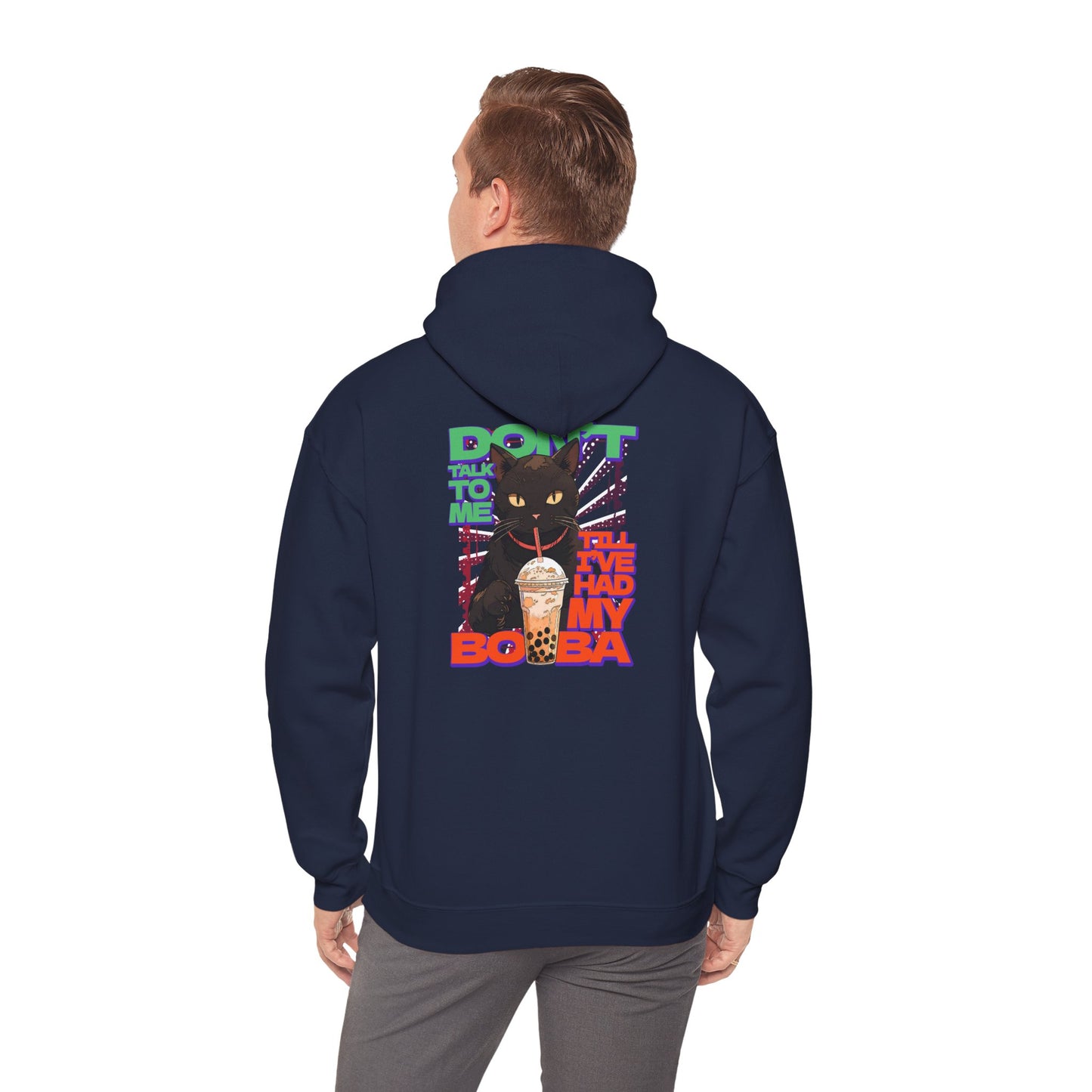 Copy of Don't Talk To Me Till I've Had My BOBA【English】Unisex Heavy Blend™ Hooded Sweatshirt