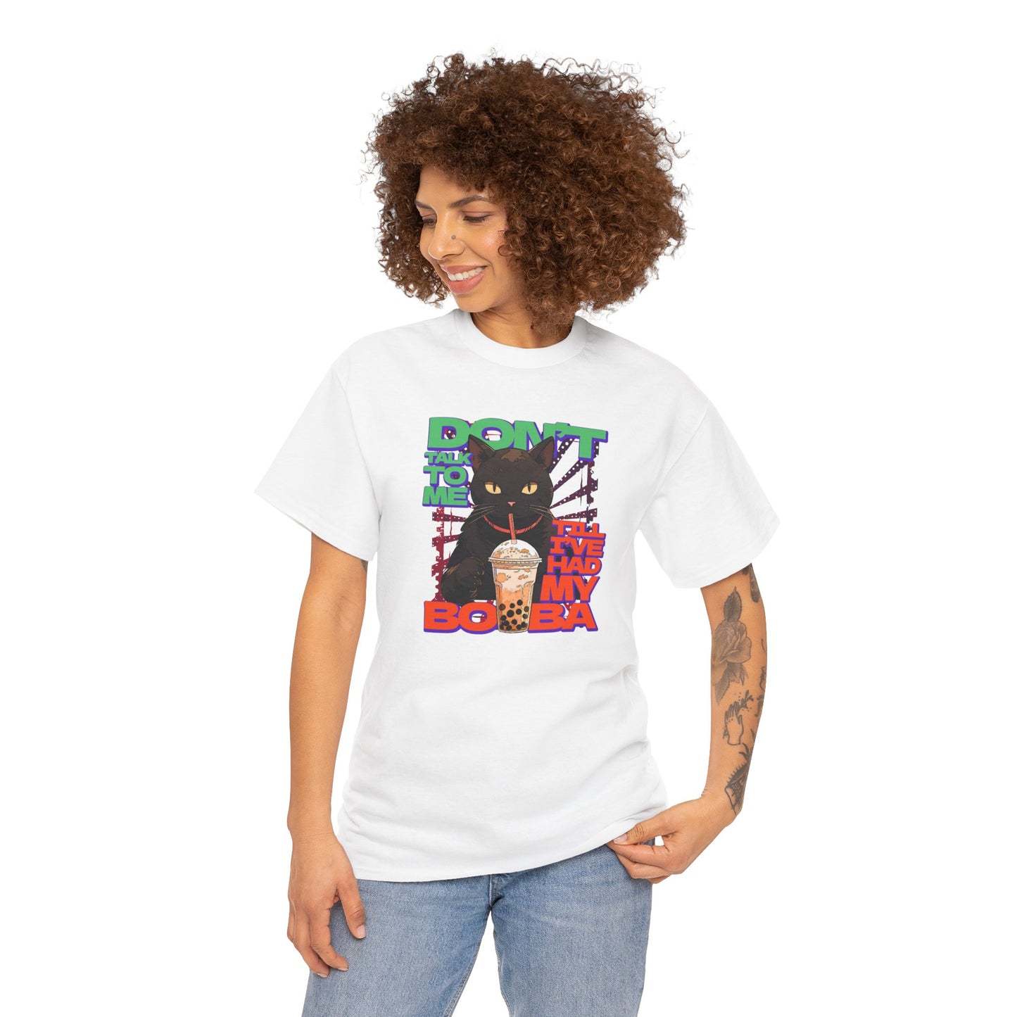Copy of Don't Talk To Me Till I've Had My BOBA【English】Unisex Heavy Cotton Tee
