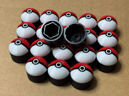 Pokeball Lug Nut Caps For 17mm Lug Nuts Protect Lugs From Dirt